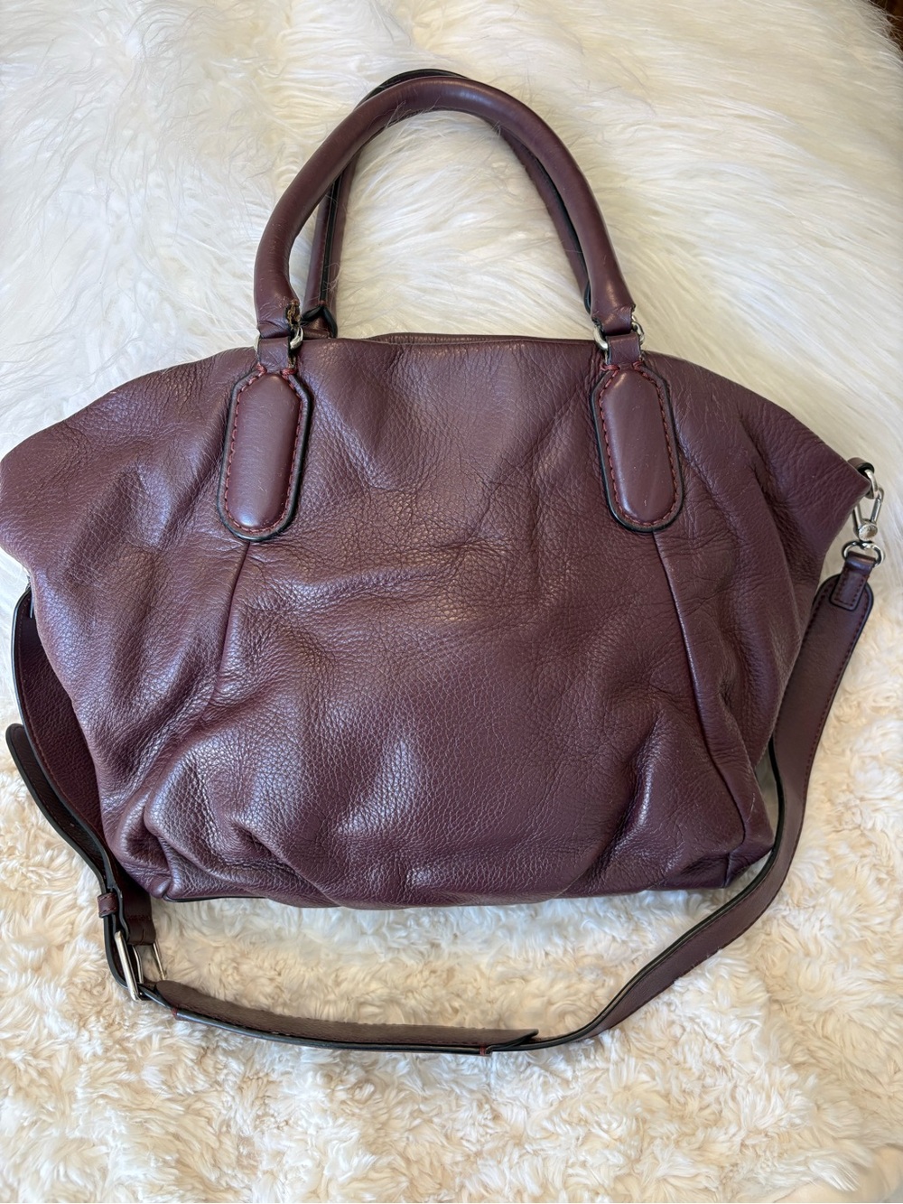 Vintage 2000’s Marc by Marc Jacobs Pebbled Leather Shoulder Bag - Burgundy - Picture 4 of 8
